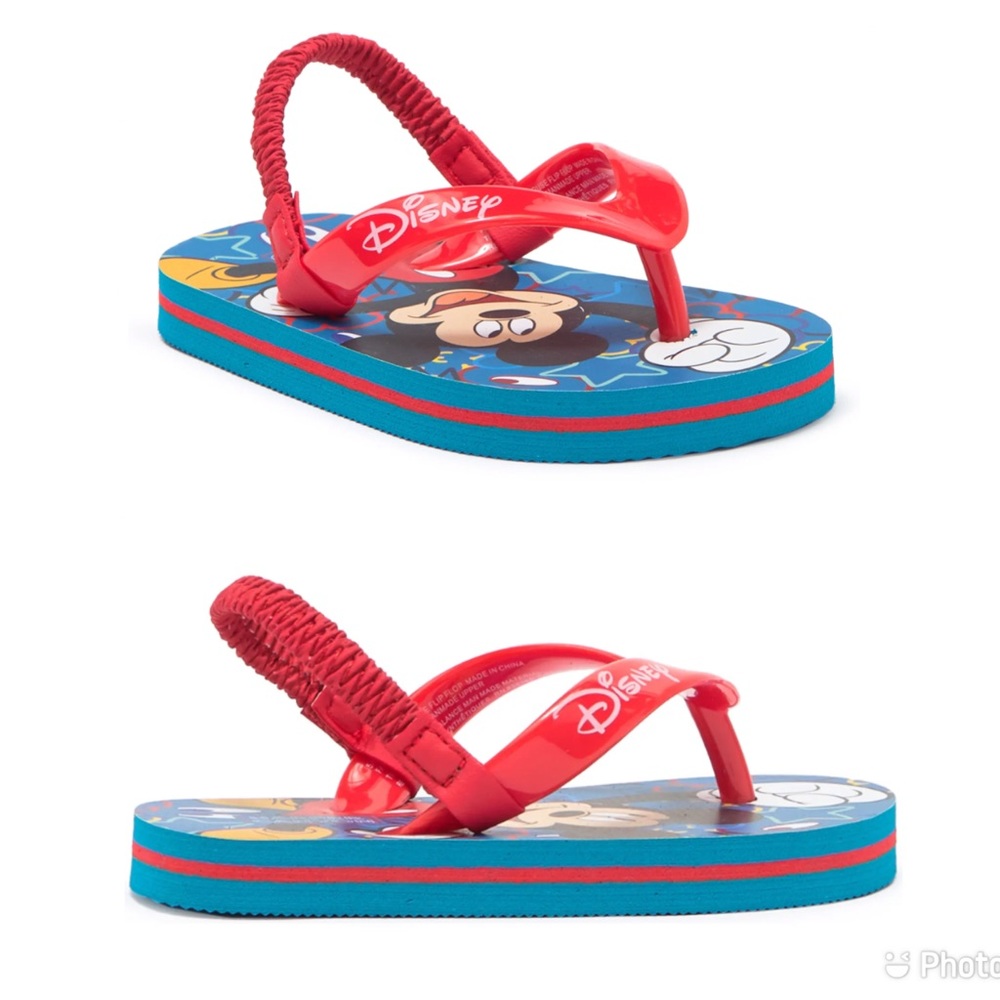 ❌Disney Harper Canyon Kids Sandals Mickey Mouse Red Blue Size 11/12